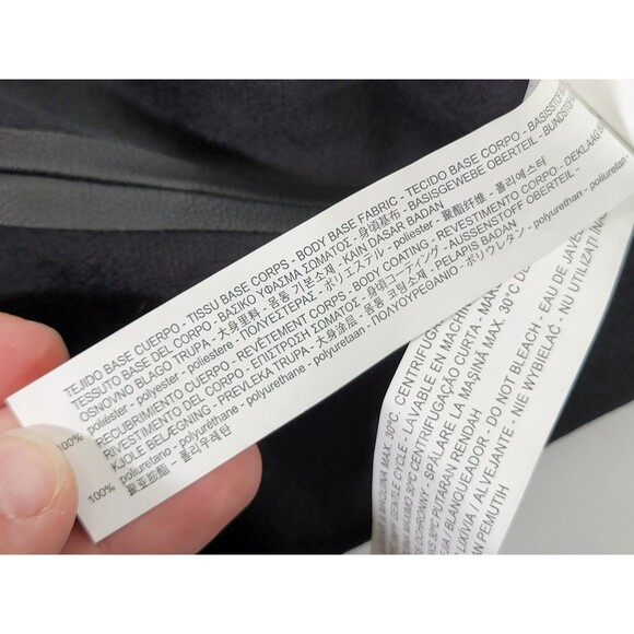 MDS Women's XS Zara Basic Sheer Sleeve Open Front Black Faux Leather Jacket Coat - Picture 10 of 10